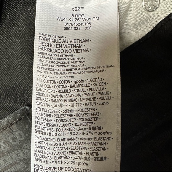 Levi’s | Boys Black 502 Regular Taper Jeans (size 8) - Picture 6 of 6